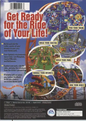 Theme Park Roller Coaster box cover back